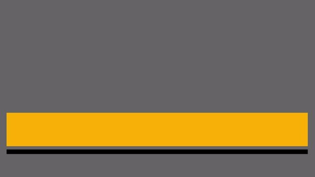 Yellow black and white colored rectangle lower third animation in 4K RGBA.