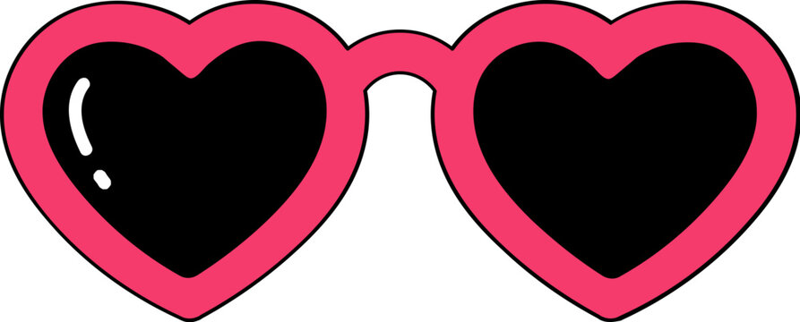 Naklejki Hippie Sunglasses in Retro 60s-70s Style