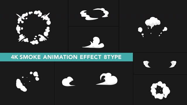 煙 4Kアニメエフェクト アルファチャンネル付き