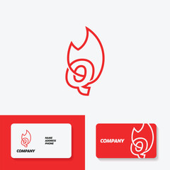Fire Alphabet Logo Q