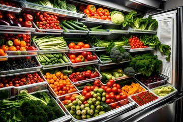 Fototapeta na wymiar fruit and vegetablesgenerative by AI technology