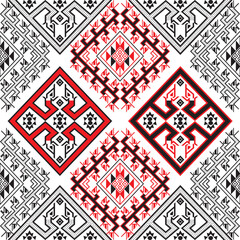 Abstract Ethnic Geometric pattern. Phu Thai style. geometric ethnic pattern design seamless ethnic pattern concept. abstract monochrome geometric pattern. design fabric. carpet. wallpaper. batik.