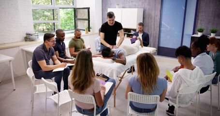 Teaching Massage Class To Group