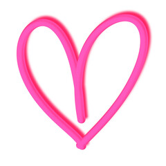 pink heart on white