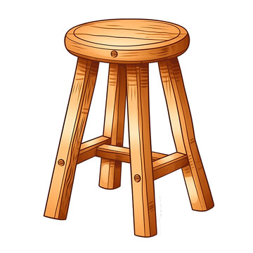 Banqueta de madera estilo cartoon