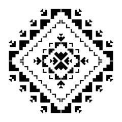 Geometric ethnic pattern art. American, Mexican style. Background Aztec tribal ornament. Design for fabric, clothing, textile, logo, symbol.