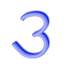 3d blue number 1