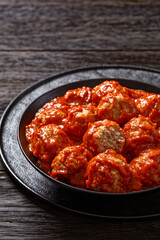 Iowa Ham Balls with tomato sauce in bowl