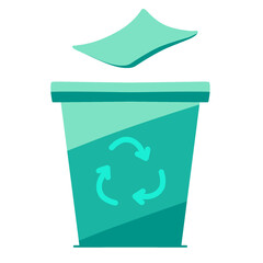 recycle bin with paper