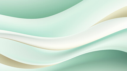 Soft green gradient abstract golden line and wave background