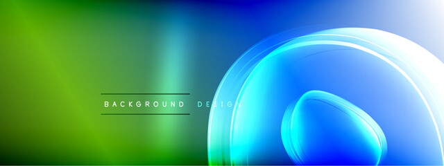 Vector abstract background - liquid transparent bubble shapes on fluid gradient with shadows and light effects