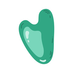 Natural green nephrite stone, gua sha scraper