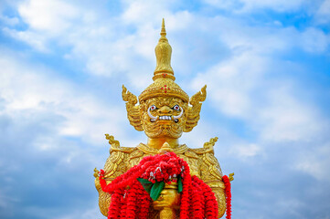 Giant statue of God, Thao Wessuwan magical at the Thai temple