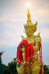 Giant statue of God, Thao Wessuwan magical at the Thai temple
