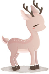Cute and kind cartoon deer character illustration