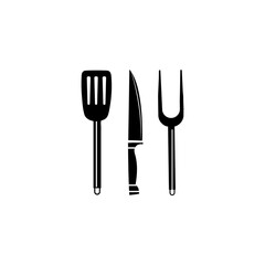 spoon and spatula icon design template