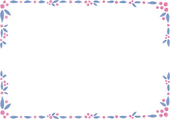 ピンクの木の実の水彩フレーム