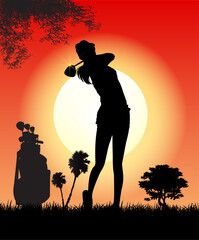 play golf in the evening