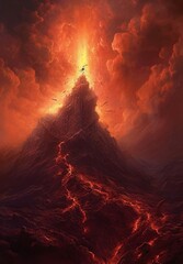火山の風景,Generative AI AI画像
