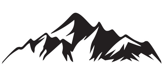 bergkette bergen schwarz auf weissem hintergrund vektor logo mountains