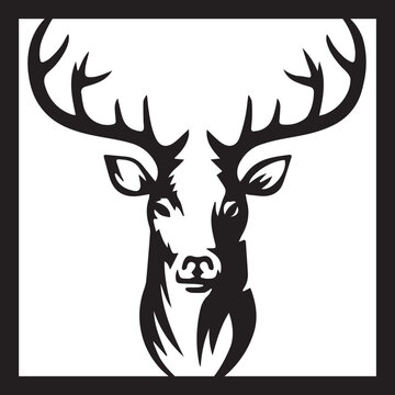 deer black vektor on white background