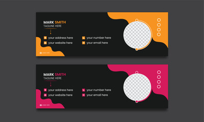 modern creative email signature design template for business. corporate email signature design, email signature template vector.