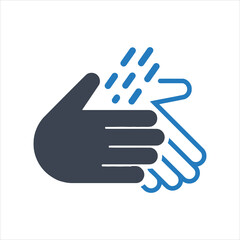 Obraz premium Hands cleaning with water icon