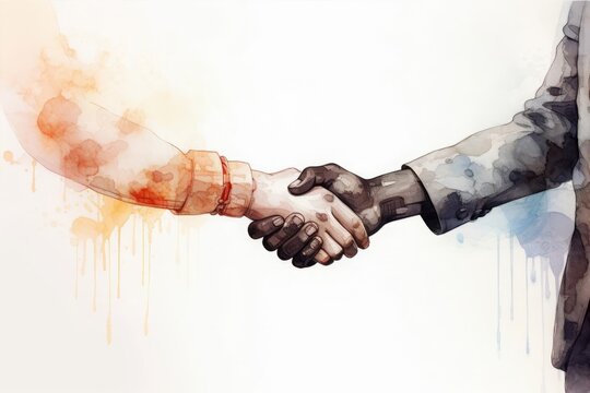 握手のイラスト,Generative AI AI画像