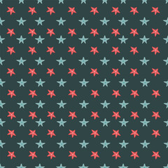 Abstract seamless pattern with stars in row vector