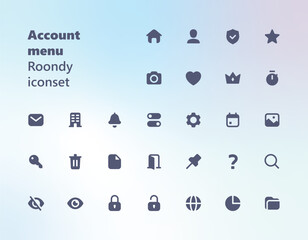 Account menu roondy icons