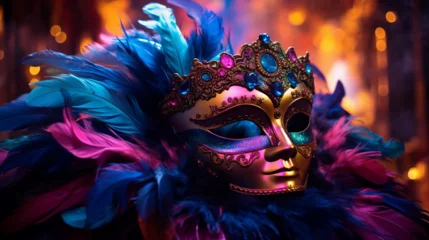 Fotobehang venetian carnival mask © HuddaimaZahra