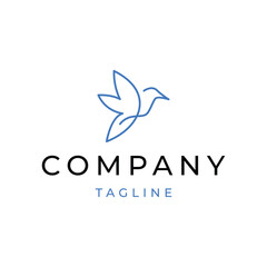 Bird line art logo icon design template