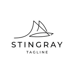Stingray logo design icon vector