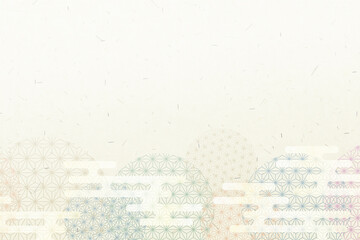 伝統の和紙　満月と雲の和柄デザイン