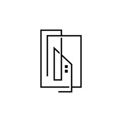 Skyline Logo, Simple Modern Design of Skyscrapers, Vector Cityscape Buildings, Icon Silhouette Illustration