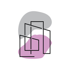 Skyline Logo, Simple Modern Design of Skyscrapers, Vector Cityscape Buildings, Icon Silhouette Illustration