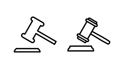 Gavel icon vector. judge gavel icon. auction hammer