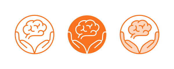 Neurology icons. Vector illustration isolated on white.
