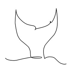 Continuous Line Whale Tail 