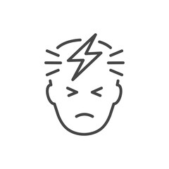 Headache icon. Vector illustration isolated on white.