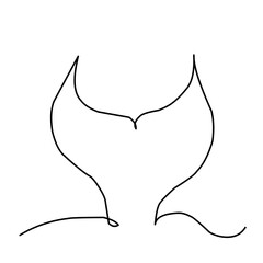 Continuous Line Whale Tail 