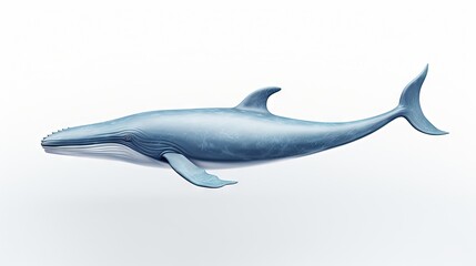  a blue whale floating in the air on a white background.  generative ai