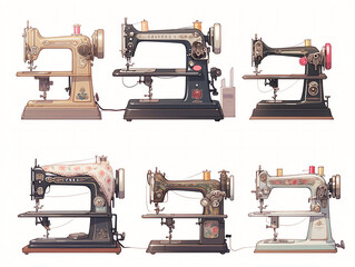 vintage sewing machine isolated