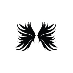 Wing Logo Design, Vector Eagle Falcon Wings, Beauty Flying Bird, Illustration Symbol