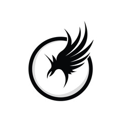 Obraz premium Wing Logo Design, Vector Eagle Falcon Wings, Beauty Flying Bird, Illustration Symbol