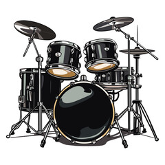 drum set kit musical instruments illustration - obrazy, fototapety, plakaty