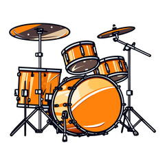 drum set kit musical instruments illustration