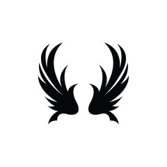 Obraz premium Wing Logo Design, Vector Eagle Falcon Wings, Beauty Flying Bird, Illustration Symbol