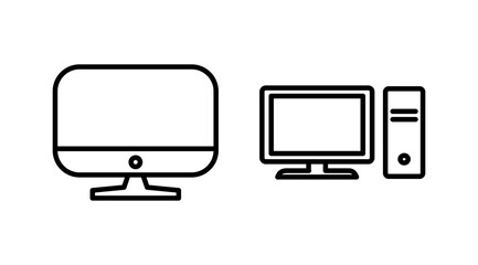 Computer icon vector. computer monitor icon.