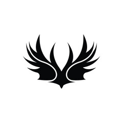 Wing Logo Design, Vector Eagle Falcon Wings, Beauty Flying Bird, Illustration Symbol